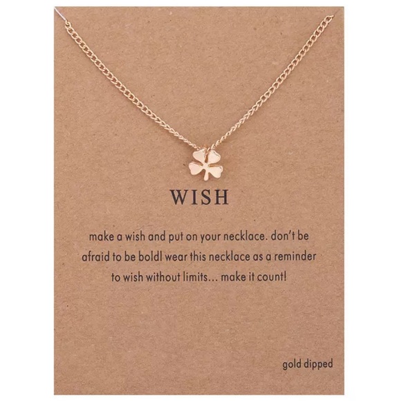 My Added Sparkle Jewelry - Wish Four Leaf Clover Necklace